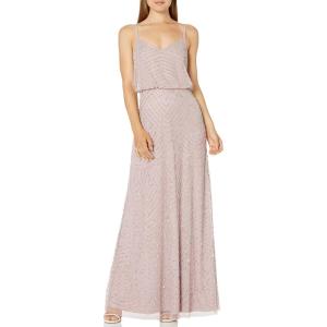 imageAdrianna Papell Womens Long Blouson DressDusted PetalSilver