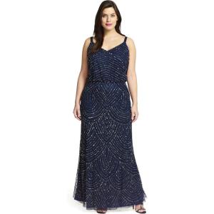 imageAdrianna Papell Womens Long Blouson DressNavy
