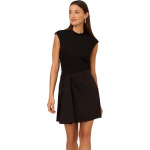 imageAdrianna Papell Womens Ponte Combo Short DressBlack