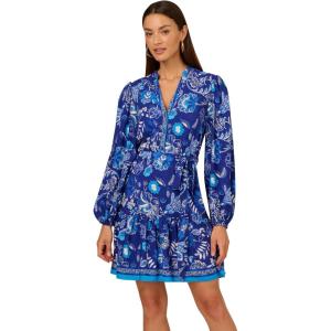 imageAdrianna Papell Womens Printed Short DressBlue Multi