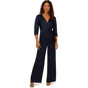 imageAdrianna Papell Womens Satin Crepe JumpsuitDark Navy