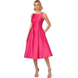imageAdrianna Papell Womens Sleeveless MidLength Party Dress with VBackElectric Pink