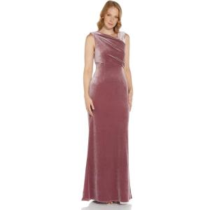 imageAdrianna Papell Womens Velvet Mermaid GownAntique Rose