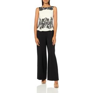 imageAdrianna Papell womens Scroll Lace JumptsuitIvoryBlack