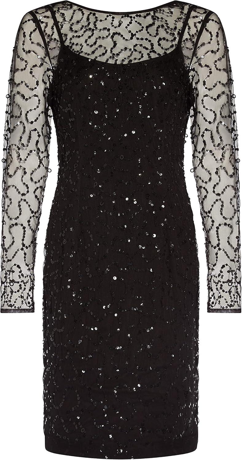 imageAdrianna Papell Womens Beaded Short DressBlack