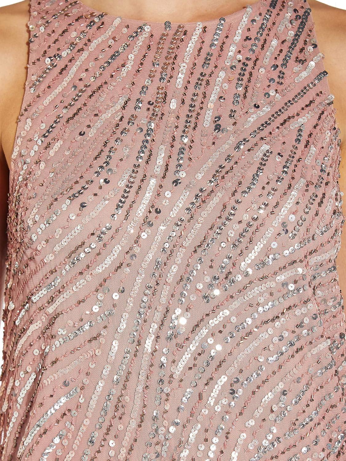 imageAdrianna Papell Womens Beaded Trapeze DressCandied Ginger