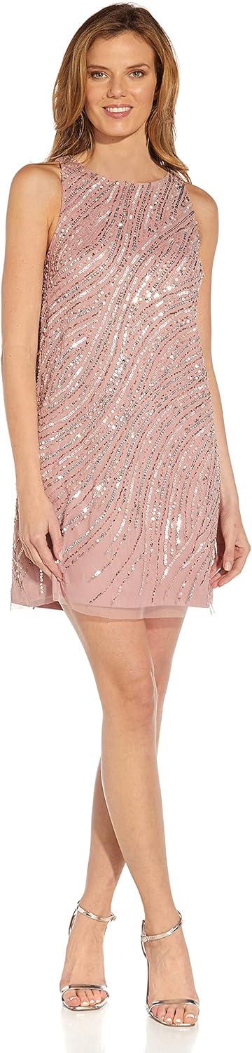 imageAdrianna Papell Womens Beaded Trapeze DressCandied Ginger