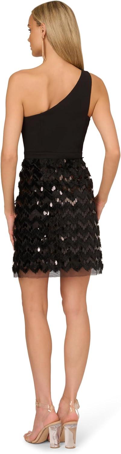 imageAdrianna Papell Womens Combo Fabric Mini DressBlack