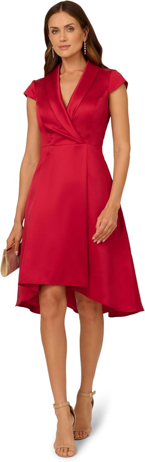 imageAdrianna Papell Womens HighLow Cocktail DressHaute Red