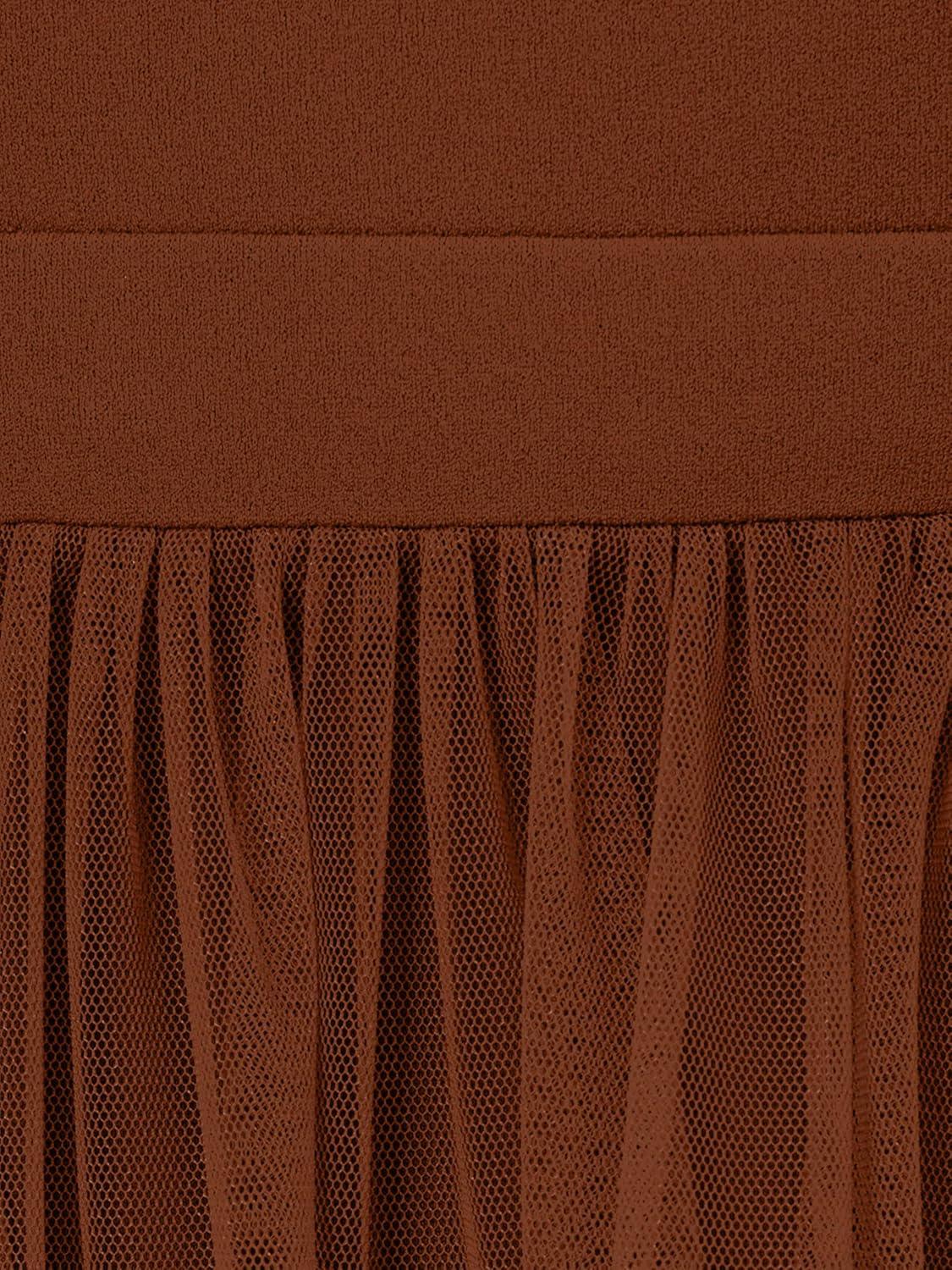 imageAdrianna Papell Womens Knit and Mesh Midi DressTimber