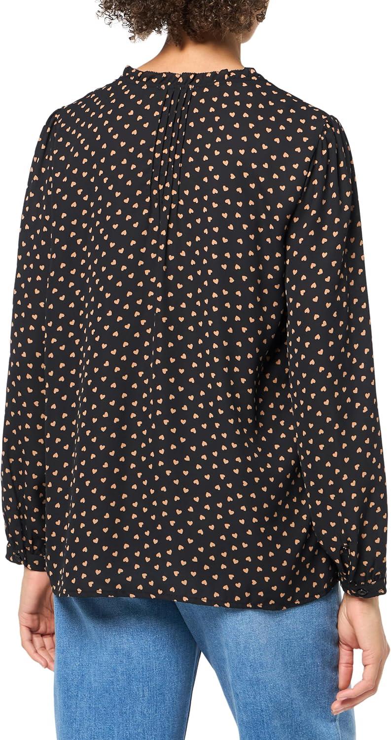 imageAdrianna Papell Womens Pintuck Button Down BlouseBlackCamel Classic Hearts