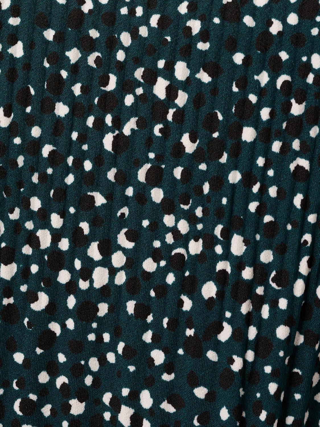 imageAdrianna Papell Womens Pleated Knit Double Sleeve TopDark Evergreen Brushed Dot