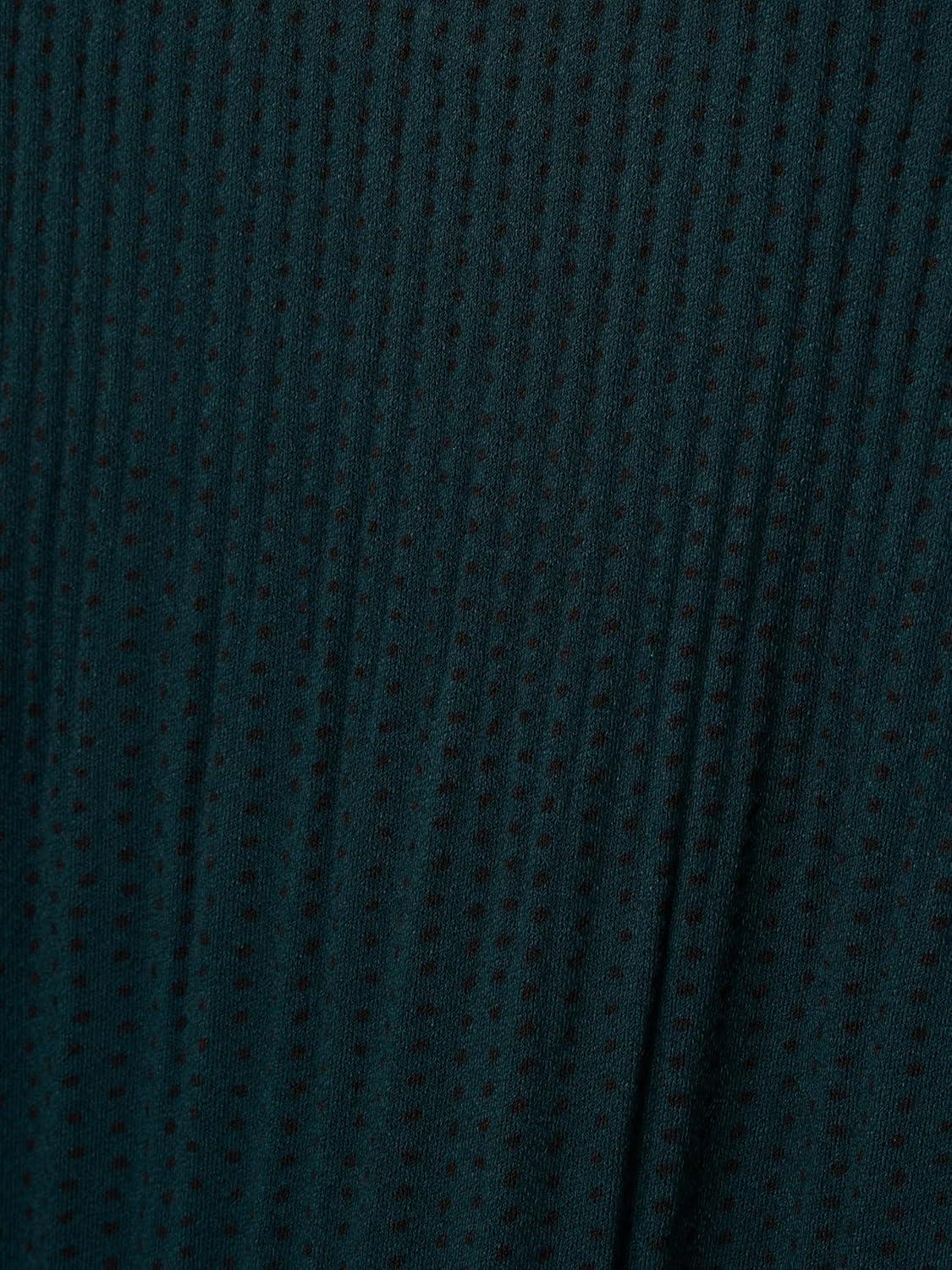 imageAdrianna Papell Womens Pleated Knit Double Sleeve TopDark EvergreenBlack Seed Dot