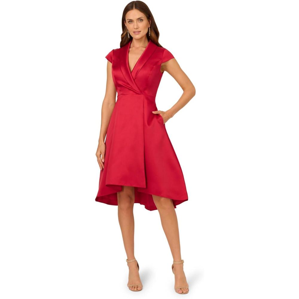 imageAdrianna Papell Womens HighLow Cocktail DressHaute Red