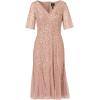 imageAdrianna Papell Womens Beaded Midi Dress with GodetsSteel Rose