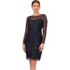 imageAdrianna Papell Womens Beaded Short DressNavy