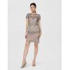 imageAdrianna Papell Womens Beaded Short DressSterlingNude
