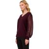 imageAdrianna Papell Womens Clip Dot Long Sleeve SweaterPlum