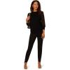 imageAdrianna Papell Womens Clip Dot Sleeve Twofer SweaterBlack