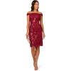imageAdrianna Papell Womens Off Shoulder Sheath DressGarnet