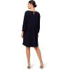 imageAdrianna Papell Womens Pleated Knit Crew Neck DressBlue Moon