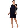 imageAdrianna Papell Womens Pleated Knit Crew Neck DressBlue Moon