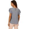 imageAdrianna Papell Womens Pleated Knit Double Sleeve TopDusty Blue Ivory Small Dot