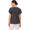imageAdrianna Papell Womens Pleated Knit Double Sleeve TopNavyIvory Seed Dot