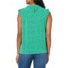 imageAdrianna Papell Womens Ruffle Mock Neck TankEmerald Sweet Ditsy