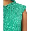 imageAdrianna Papell Womens Ruffle Mock Neck TankEmerald Sweet Ditsy