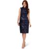 imageAdrianna Papell Womens Sequin Lace Midi DressNavy