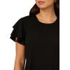 imageAdrianna Papell Womens Solid Pleat Double Sleeve TopBlack