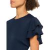 imageAdrianna Papell Womens Solid Pleat Double Sleeve TopBlue Moon
