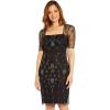 imageAdrianna Papell Womens Beaded Short DressBlackGunmetal