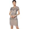 imageAdrianna Papell Womens Beaded Short DressSterlingNude