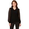 imageAdrianna Papell Womens Clip Dot Long Sleeve SweaterBlack
