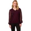 imageAdrianna Papell Womens Clip Dot Long Sleeve SweaterPlum