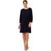 imageAdrianna Papell Womens Pleated Knit Crew Neck DressBlue Moon