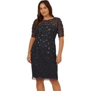 imageAdrianna Papell Womens Beaded Cocktail DressDusty Navy