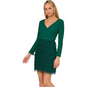 imageAdrianna Papell Womens Combo Fabric Mini DressDark Ivy