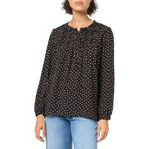 imageAdrianna Papell Womens Pintuck Button Down BlouseBlackCamel Classic Hearts
