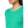 imageAdrianna Papell Womens Crew Neck Cable Scalloped Edge Tipped Short Sleeve SweaterSimply GreenIvory