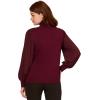 imageAdrianna Papell Womens Long Woven Sleeve Turtleneck SweaterMaroon