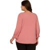 imageAdrianna Papell Womens Plus Size 34 Smocked Sleeve Solid TopRosy Peach