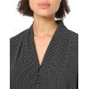 imageAdrianna Papell Womens Printed Button VNeck BlouseBlackIvory Small Dot