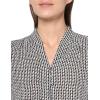 imageAdrianna Papell Womens Printed Button VNeck BlouseIvoryBlack Sketch Geo