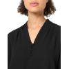imageAdrianna Papell Womens Solid Long Sleeve BlouseBlack