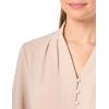 imageAdrianna Papell Womens Solid Long Sleeve BlouseChampagne Blush