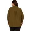 imageAdrianna Papell Womens Textured Airflow VNeck Johnny Collar BlouseOlive Green