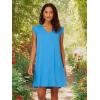imageAdrianna Papell Womens V Neck Double Pleated Sleeve DressBlue